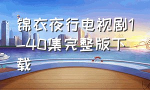 锦衣夜行电视剧1-40集完整版下载