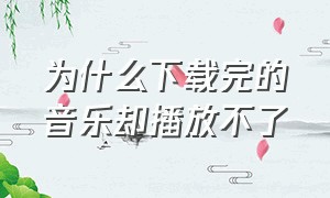 为什么下载完的音乐却播放不了