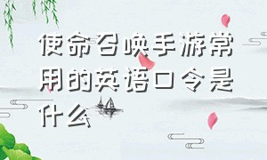 使命召唤手游常用的英语口令是什么