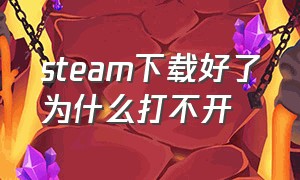 steam下载好了为什么打不开