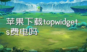 苹果下载topwidgets费电吗