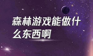 森林游戏能做什么东西啊