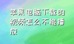 苹果电脑下载的视频怎么不能播放