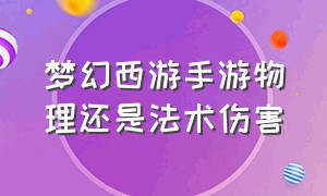 梦幻西游手游物理还是法术伤害