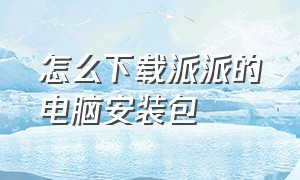 怎么下载派派的电脑安装包