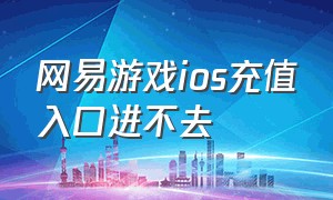 网易游戏ios充值入口进不去