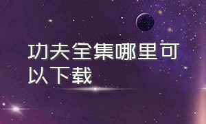 功夫全集哪里可以下载