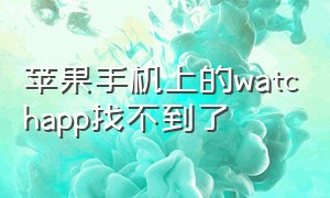 苹果手机上的watchapp找不到了