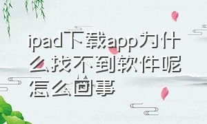 ipad下载app为什么找不到软件呢怎么回事