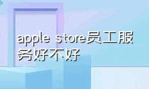 apple store员工服务好不好