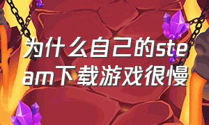 为什么自己的steam下载游戏很慢