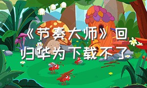 《节奏大师》回归华为下载不了