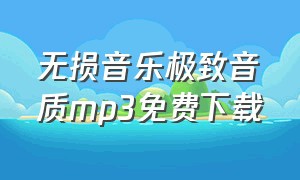 无损音乐极致音质mp3免费下载