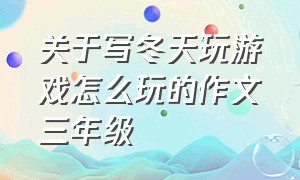 关于写冬天玩游戏怎么玩的作文三年级