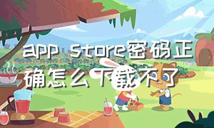 app store密码正确怎么下载不了