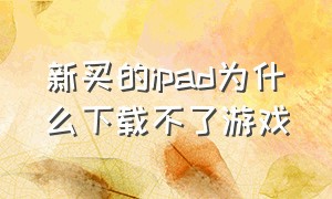 新买的ipad为什么下载不了游戏