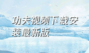 功夫视频下载安装最新版