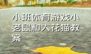 小班体育游戏小老鼠和大花猫教案