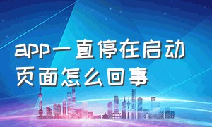 app一直停在启动页面怎么回事