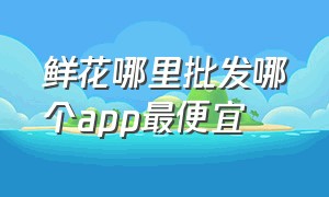 鲜花哪里批发哪个app最便宜