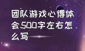 团队游戏心得体会500字左右怎么写