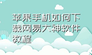 苹果手机如何下载网易大神软件教程