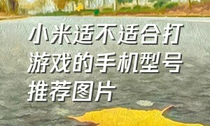 小米适不适合打游戏的手机型号推荐图片