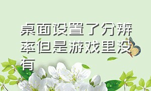 桌面设置了分辨率但是游戏里没有