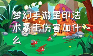 梦幻手游星印法术暴击伤害加什么