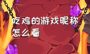 吃鸡的游戏昵称怎么看