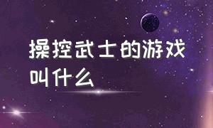 操控武士的游戏叫什么