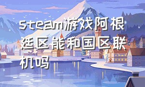 steam游戏阿根廷区能和国区联机吗