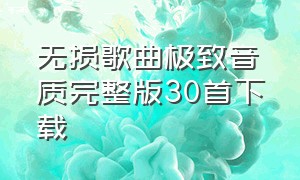 无损歌曲极致音质完整版30首下载