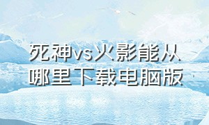 死神vs火影能从哪里下载电脑版