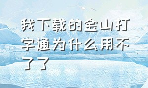 我下载的金山打字通为什么用不了了