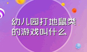 幼儿园打地鼠类的游戏叫什么