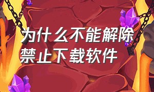 为什么不能解除禁止下载软件