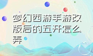 梦幻西游手游改版后的五开怎么弄