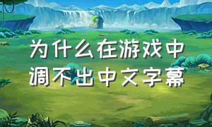 为什么在游戏中调不出中文字幕