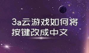3a云游戏如何将按键改成中文