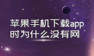 苹果手机下载app时为什么没有网