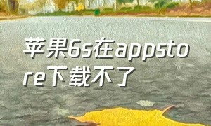 苹果6s在appstore下载不了