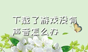 下载了游戏没有声音怎么办