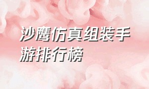 沙鹰仿真组装手游排行榜