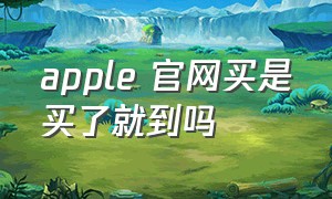 apple 官网买是买了就到吗