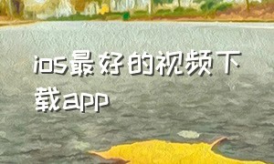 ios最好的视频下载app