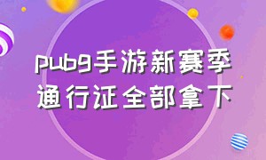 pubg手游新赛季通行证全部拿下