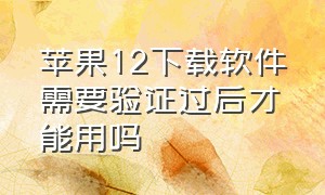 苹果12下载软件需要验证过后才能用吗