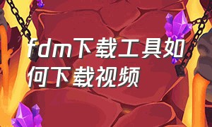 fdm下载工具如何下载视频