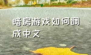 暗房游戏如何调成中文